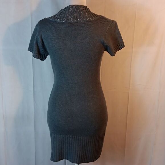 Red Paint Gray Sweater Dress - Picture 4 of 6